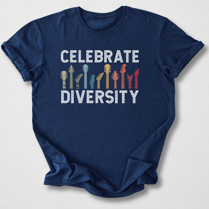 Celebrate Diversity Guitar T-Shirt