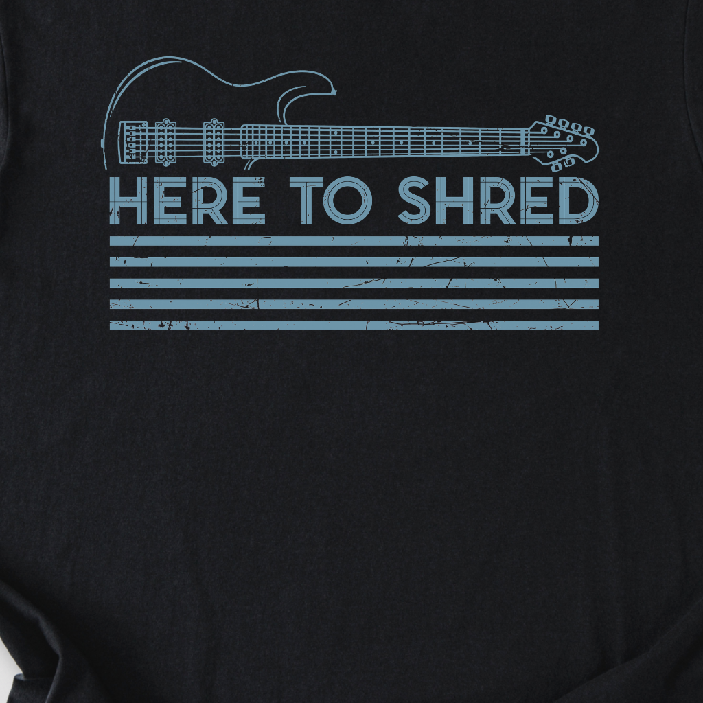 Here To Shred Guitar T-Shirt