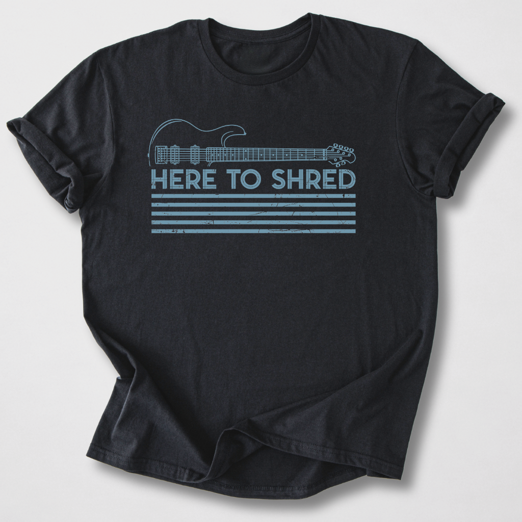 Here To Shred Guitar T-Shirt