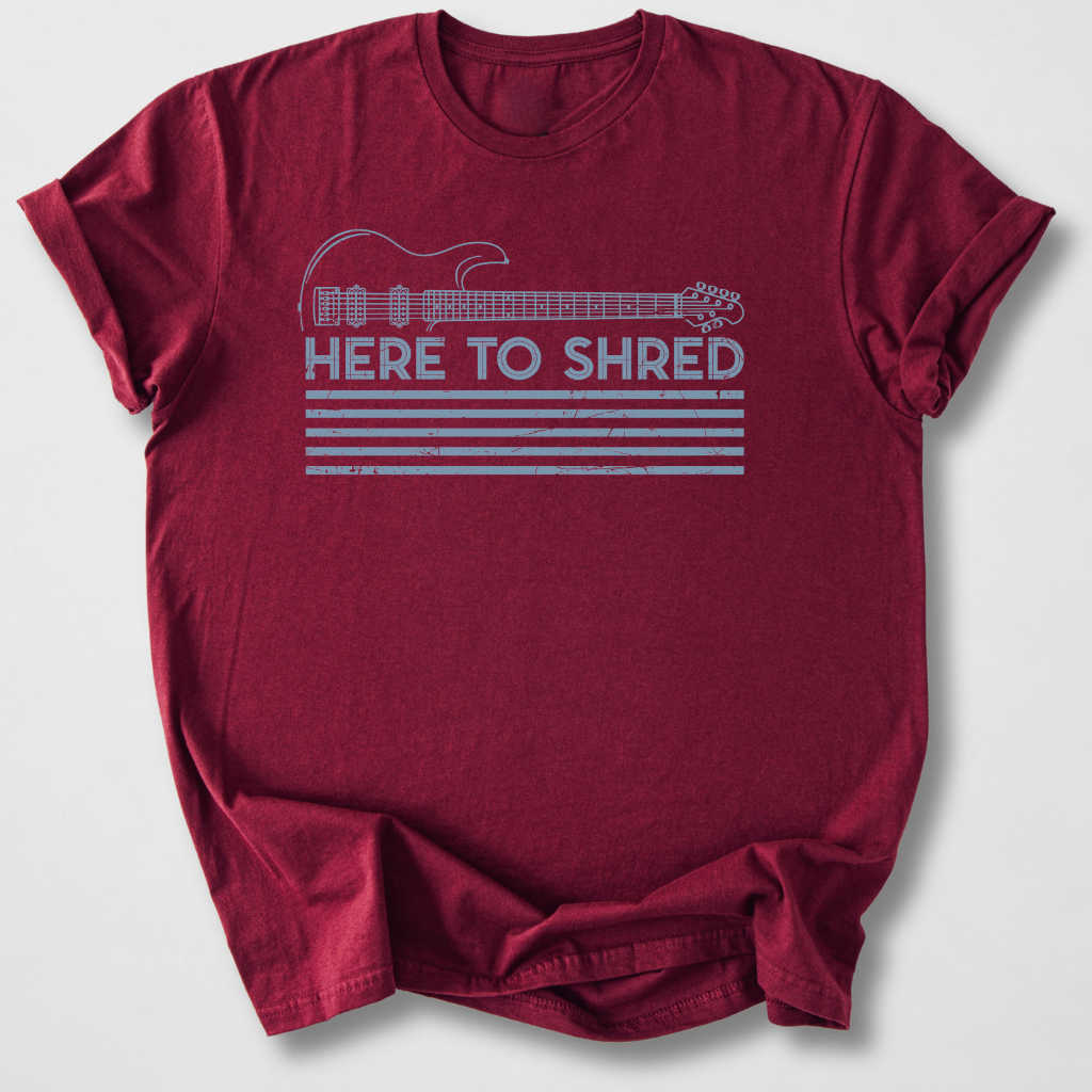 Here To Shred Guitar T-Shirt