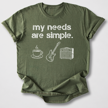 My Needs Are Simple Guitar T-Shirt