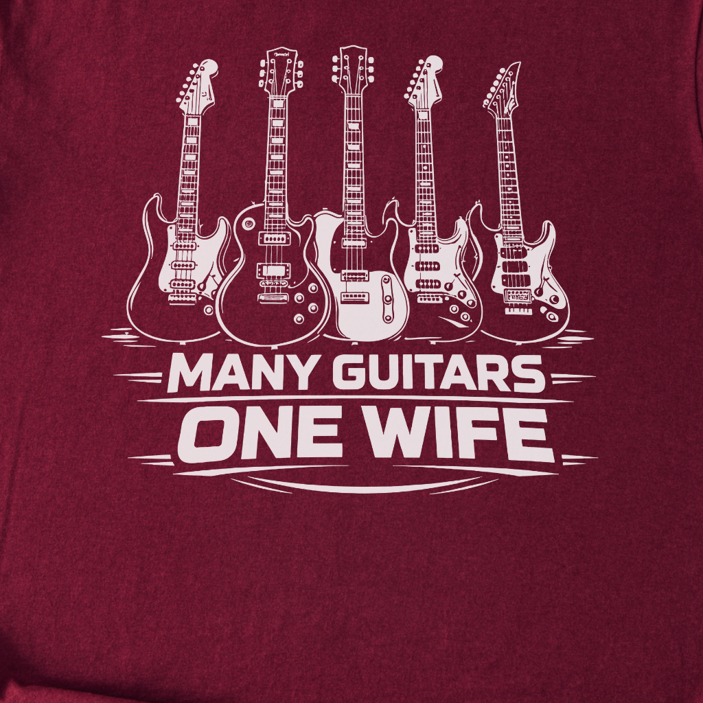 Many Guitars One Wife T-Shirt