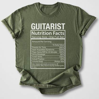 Guitarist Nutrition Facts T-Shirt