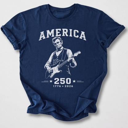 Lincoln Rocks America Guitar T-Shirt