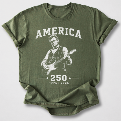 Lincoln Rocks America Guitar T-Shirt
