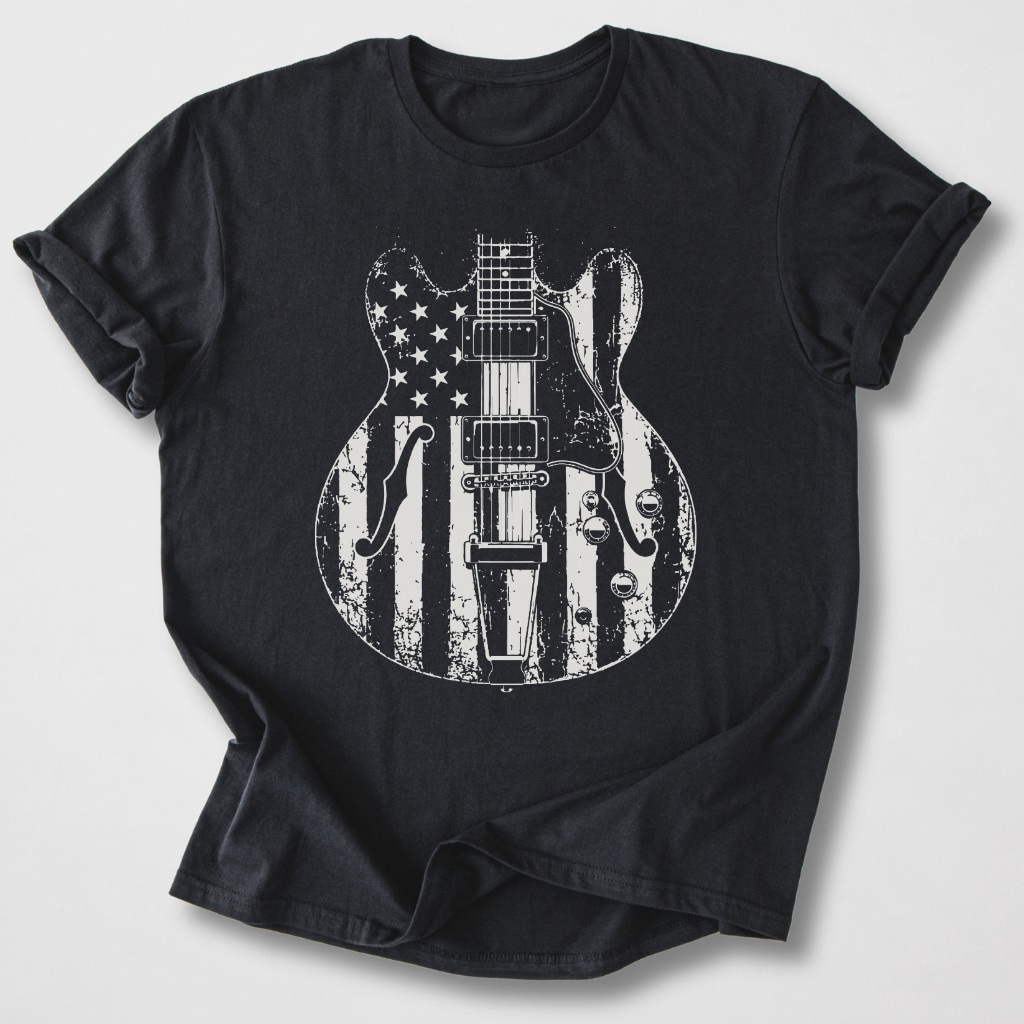 Red White And Blues Guitar T-Shirt