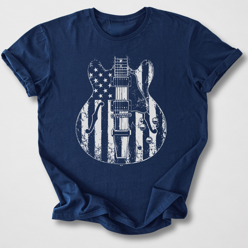 Red White And Blues Guitar T-Shirt