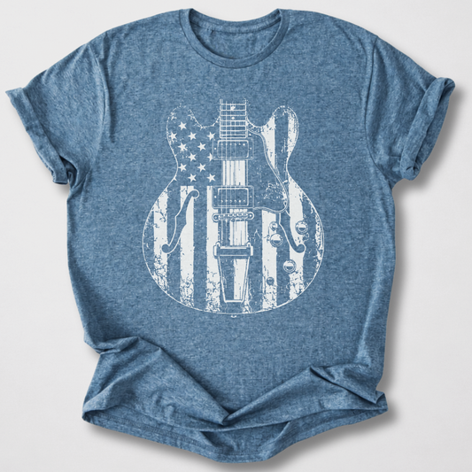 Red White And Blues Guitar T-Shirt