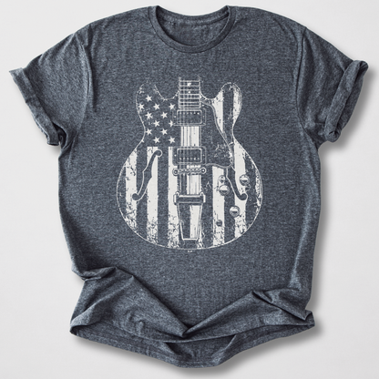 Red White And Blues Guitar T-Shirt