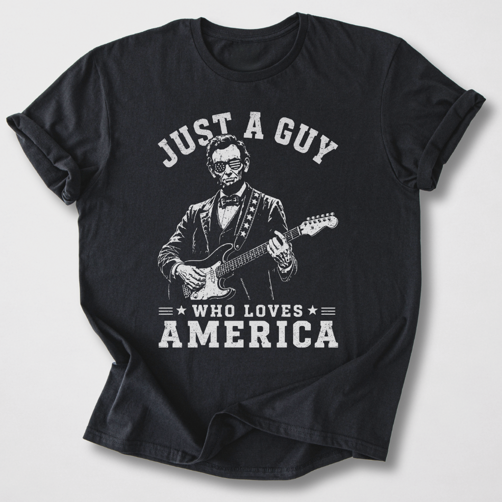 Just A Guy Who Loves America Guitar T-Shirt