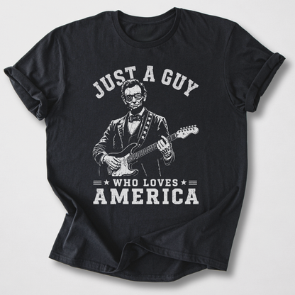 Just A Guy Who Loves America Guitar T-Shirt
