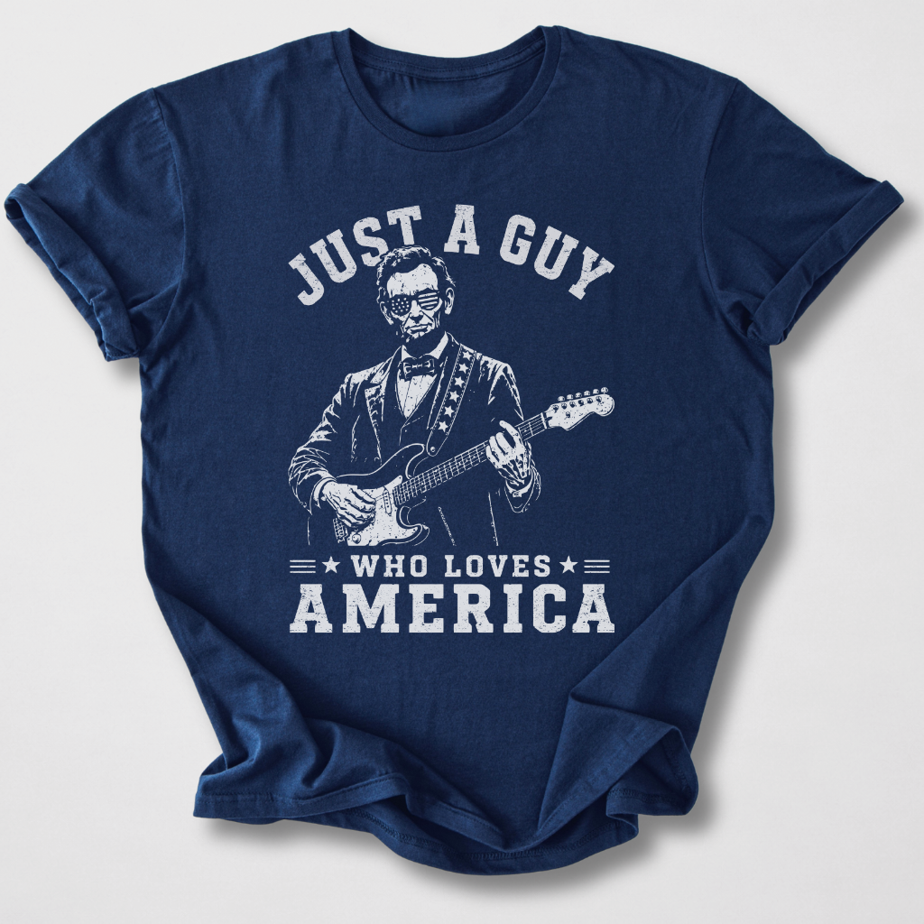 Just A Guy Who Loves America Guitar T-Shirt