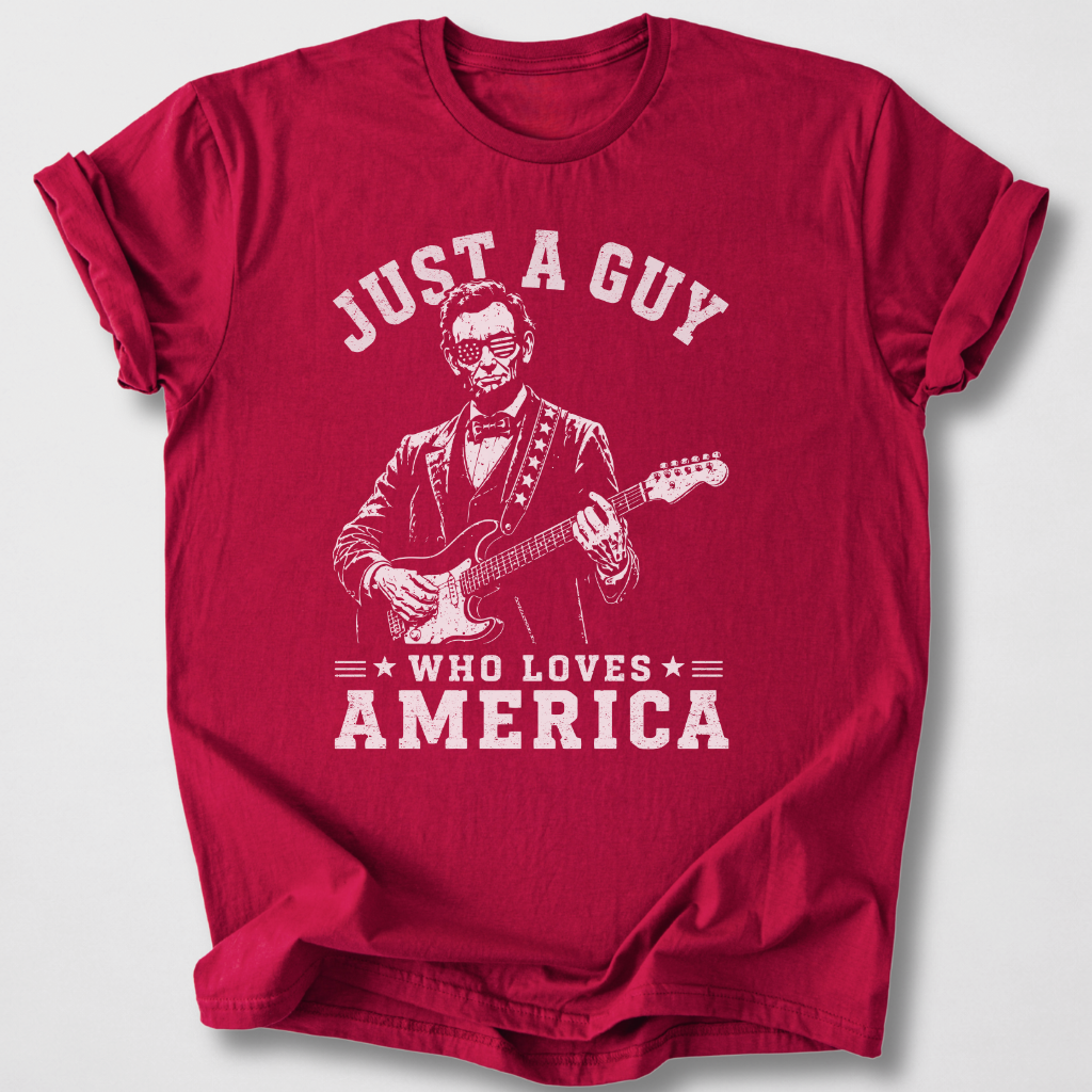 Just A Guy Who Loves America Guitar T-Shirt