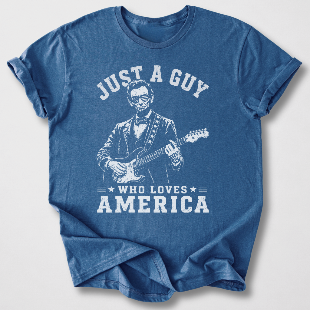 Just A Guy Who Loves America Guitar T-Shirt