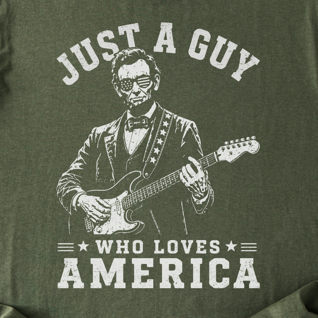 Just A Guy Who Loves America Guitar T-Shirt