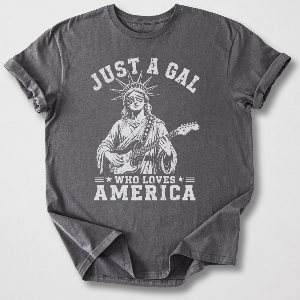 Just A Gal Who Loves America Guitar T-Shirt