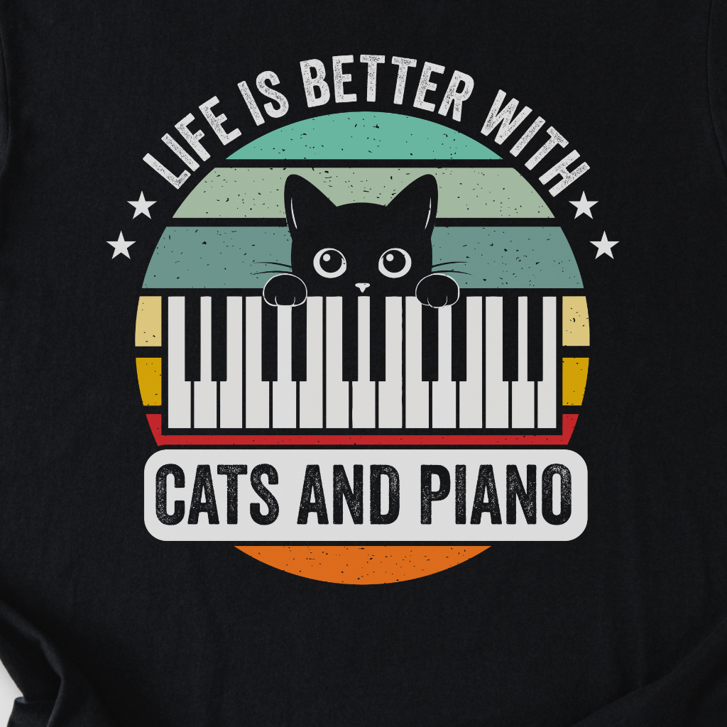 Cats And Piano T-Shirt