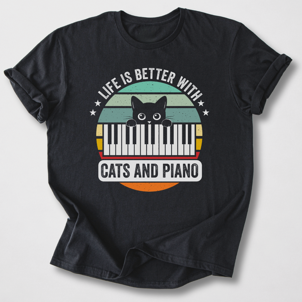 Cats And Piano T-Shirt