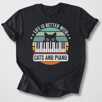 Cats And Piano T-Shirt