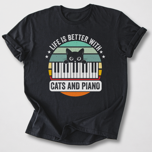 Cats And Piano T-Shirt
