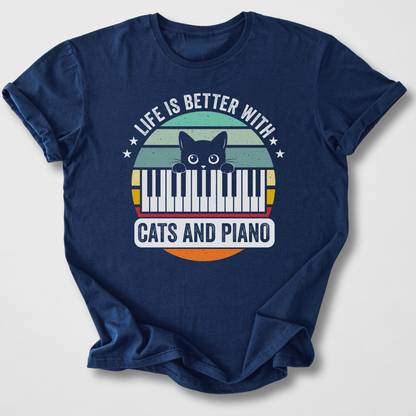 Cats And Piano T-Shirt