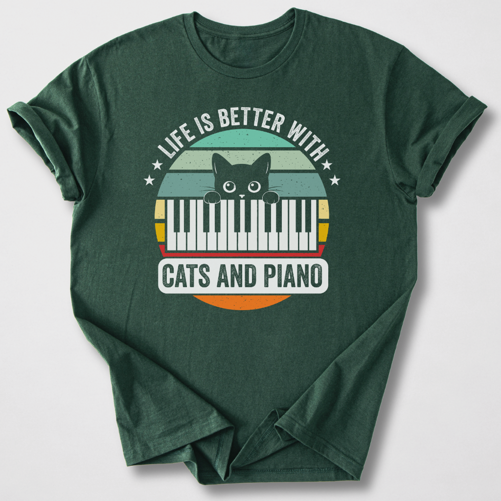 Cats And Piano T-Shirt
