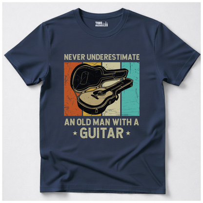 Never Underestimate An Old Man Guitar T-Shirt