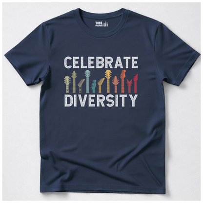 Celebrate Diversity Guitar T-Shirt
