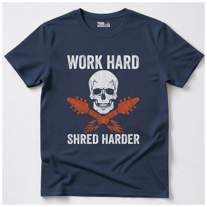 Work Hard Shred Harder Guitar T-Shirt