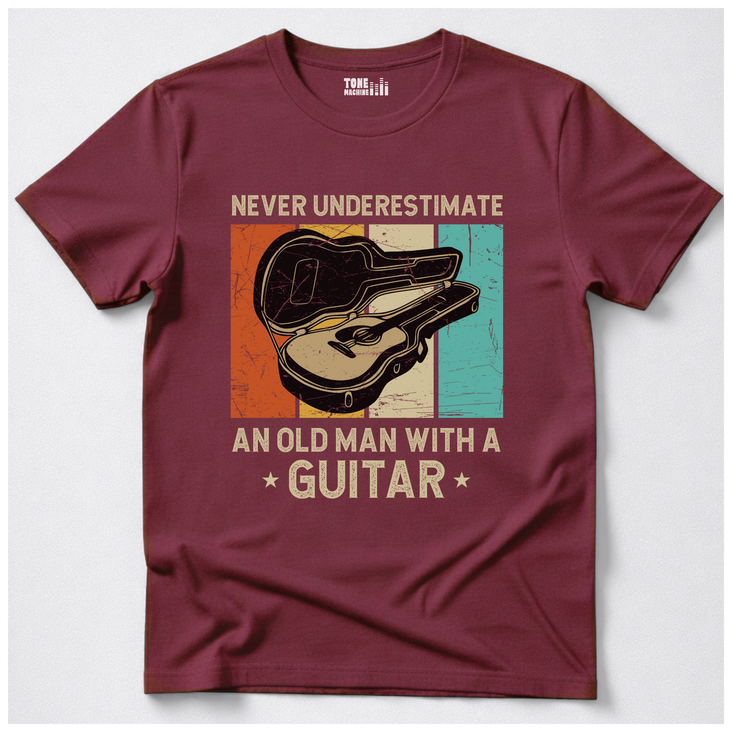 Never Underestimate An Old Man Guitar T-Shirt