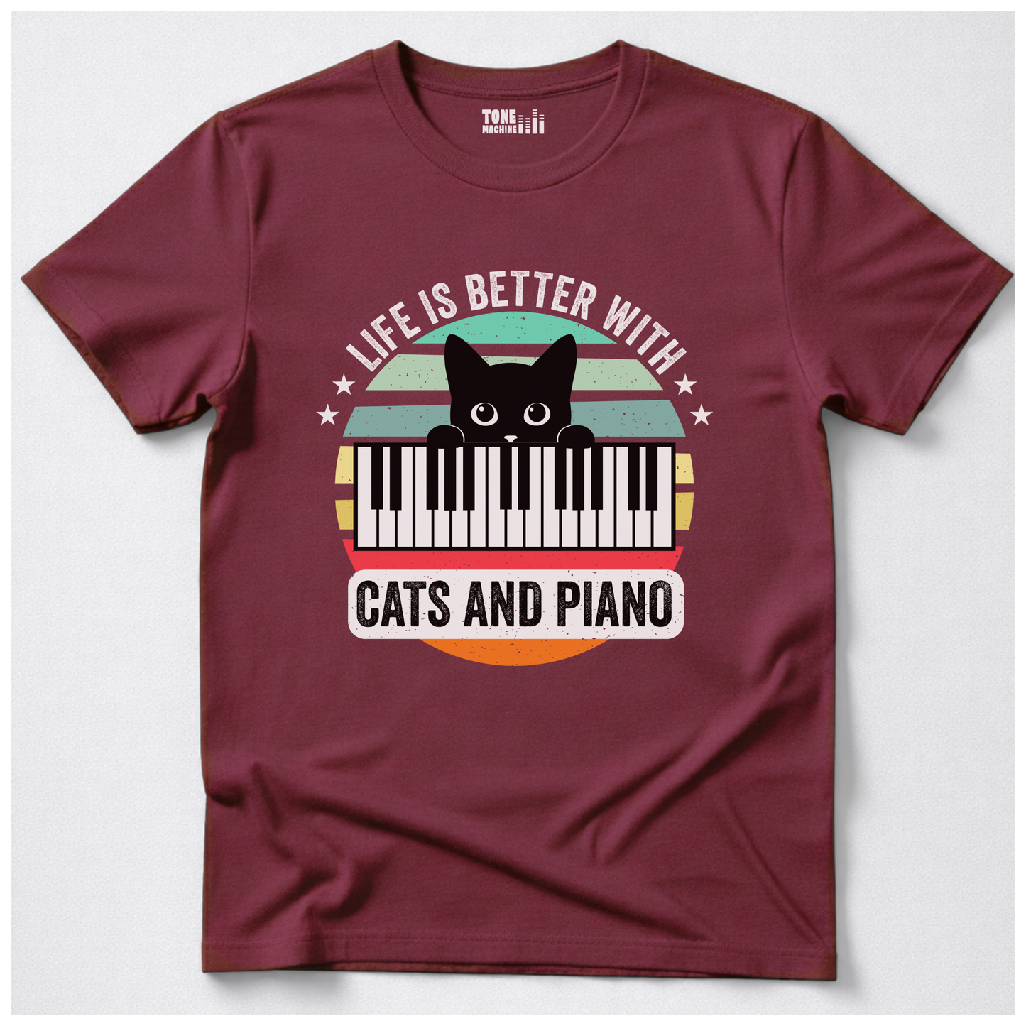 Life Is Better With Cats And Piano T-Shirt