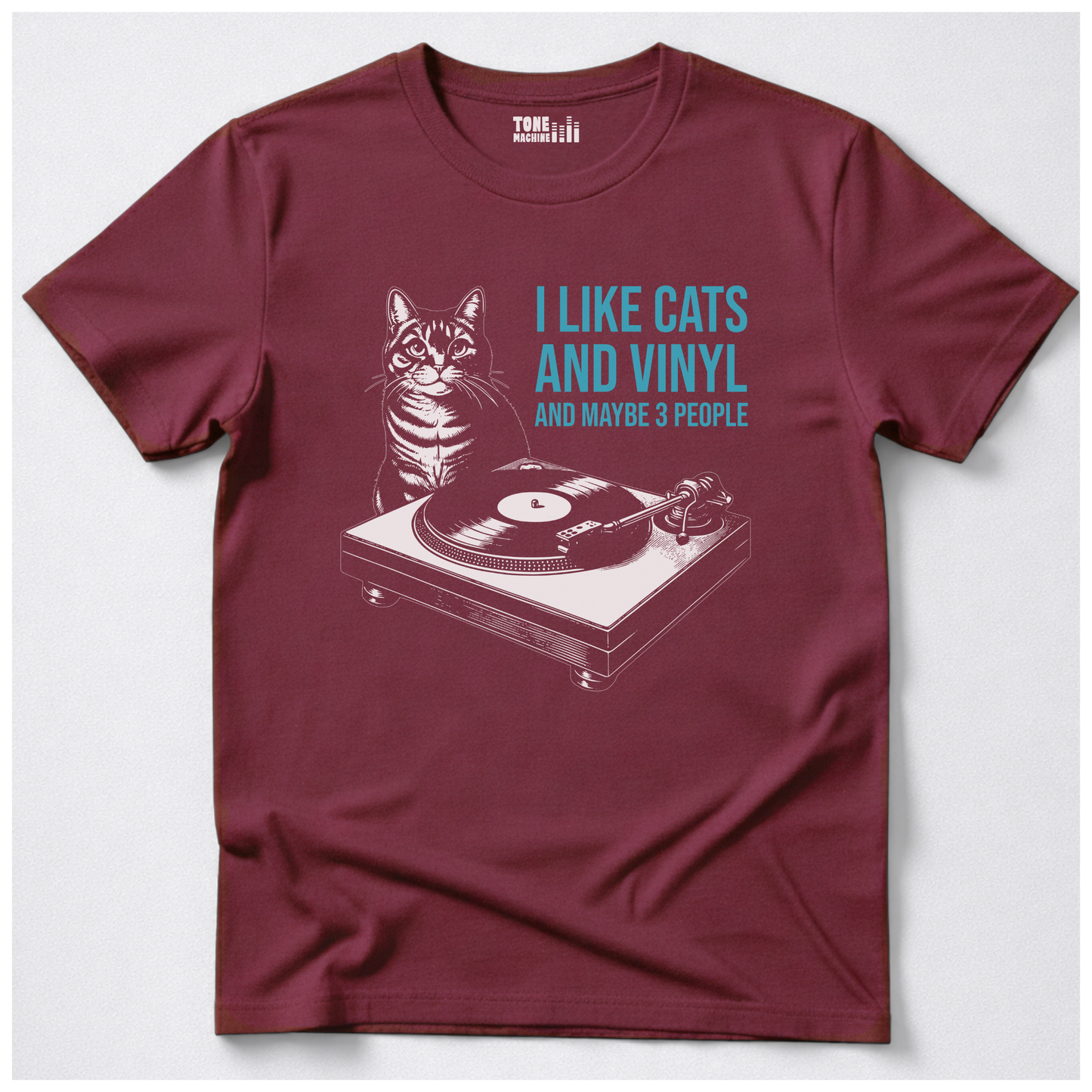I Like Cats And Vinyl T-Shirt